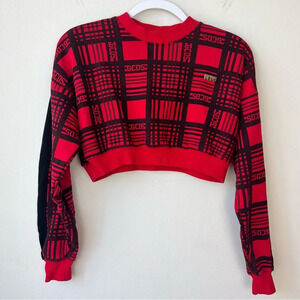 GCDS Red Cropped Sweatshirt
